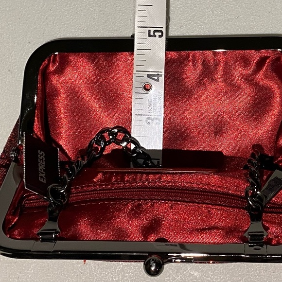 Express Vintage Red Sparkly Clutch, NWT - Picture 8 of 9